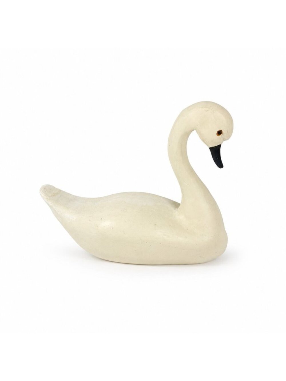 Decoy Hand Carved Swan Signed Vintage Folk Art Primitive Home Decor Decorative